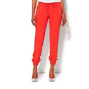 City Crepe Soft Jogger Red Pants